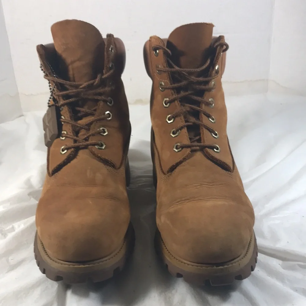 Timberland Men's Tan 6” Padded Ankles Lace Up Nubuck Leather Boots
